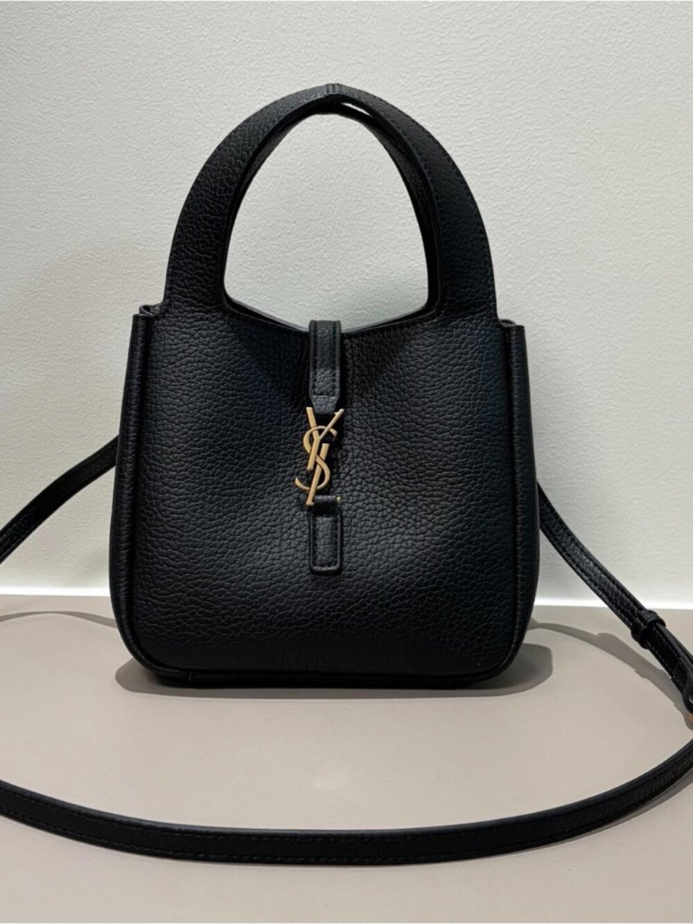 Saint Laurent Baby Bea Tote Bag Black Leather